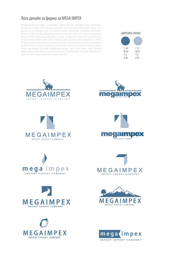 Бял фон, MegaImpex, лого и визитка